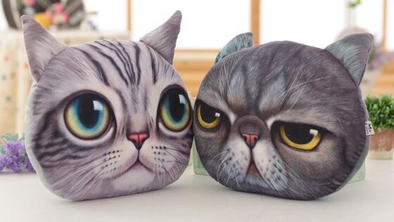 Animal Face 3D printing stuffed Plush toys for funny 45cm