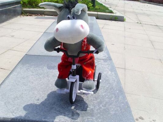 100% PP Cotton Musical Plush Toys , Electronic Bicycle Animal Panda Soft Toy