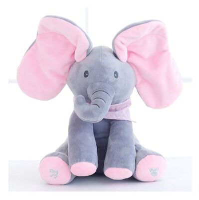 Musical Peek a Boo Elephant Play Hide And Seek Electric Baby Cuddly Plush Toys
