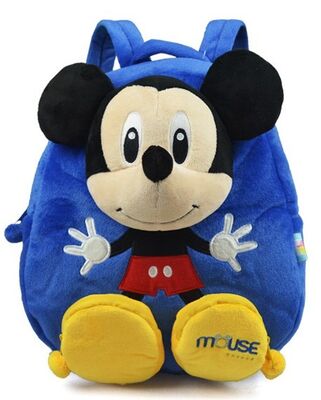 Blue Personalised Mickey Mouse Backpack For Toddler ,  Eco Friendly