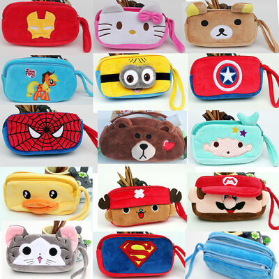 Cute Spider man Cartoon Characters Plush Pencil Case For Promotion Gifts