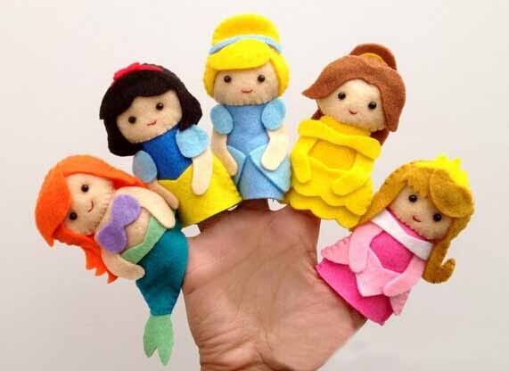Lovely Cartoon Disney Princess Felt Finger Puppets For Promotion Gifts And Premium