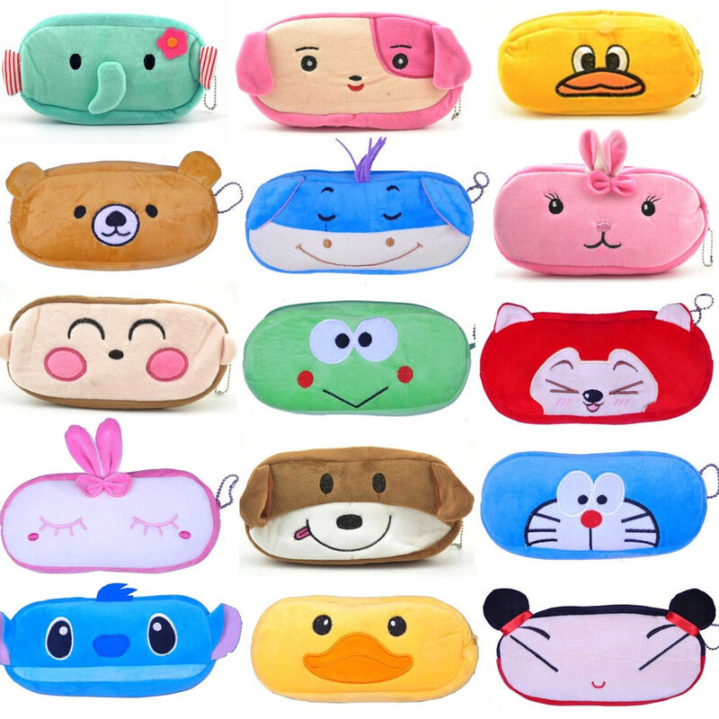 Kids Cute Animal Pencil Case / Cool Plush Pencil Bag for School